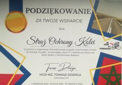 Straż Ochrony Kolei wspiera akcję charytatywną „Ja jadę – Ty pomagasz”