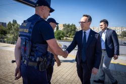 Funkcjonariusze Straży Ochrony Kolei zabezpieczali wizytę Ministra Infrastruktury