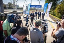Funkcjonariusze Straży Ochrony Kolei zabezpieczali wizytę Ministra Infrastruktury
