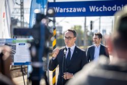 Funkcjonariusze Straży Ochrony Kolei zabezpieczali wizytę Ministra Infrastruktury