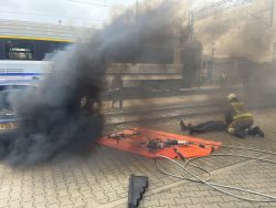 Ćwiczenia służb na obszarze kolejowym