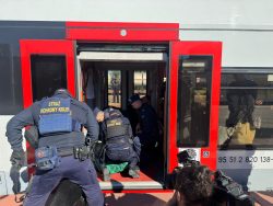 Ćwiczenia praktyczne z udziałem funkcjonariuszy Komendy Regionalnej Straży Ochrony Kolei w Gdańsku
